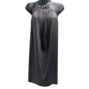 Susana Monaco Gray Satin Halter Dress
